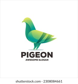 ilustración de diseño de logotipo de gradiente de pichón