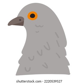 Pigeon. Hand drawn flat vector illustration.