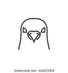 Pigeon head line icon. linear style sign for mobile concept and web design.  