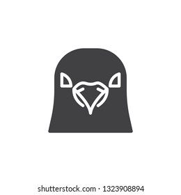 Pigeon head vector icon. filled flat sign for mobile concept and web design. Dove bird glyph icon. Bird symbol, logo illustration. Pixel perfect vector graphics