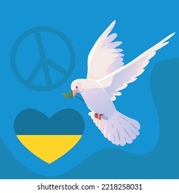pigeon and heart, Ukraine no war, theme