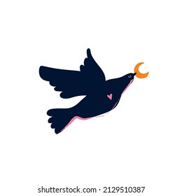 Pigeon ilusiona la ilustración. Símbolo de pacifismo y antimilitarismo. Día Internacional de la Paz