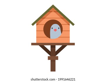 Pigeon house. Simple flat illustration