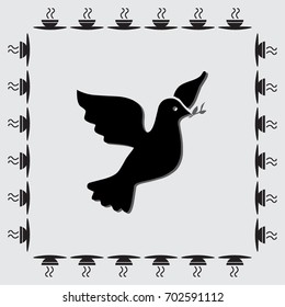 pigeon icon, bird vector illustration