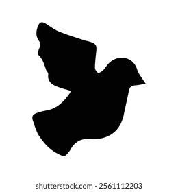 Pigeon icon. Dove Bird Silhouette Isolated on White Background.