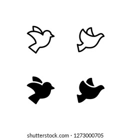 Pigeon Icon Logo Vector Symbol. Dove Icon