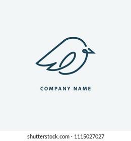 Pigeon icon. Park, zoo, pet shop, farm, bird feather, wild nature vector flat style logotype modern. Bird silhouette logo. Vector abstract minimalistic illustration flying fowl.