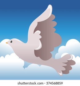 Pigeon Icon in Sky Background