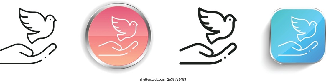 pigeon icon. Thin Linear, Regular and Button Style Design Isolated On White Background