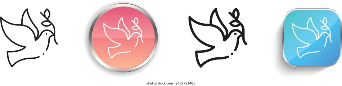 pigeon icon. Thin Linear, Regular and Button Style Design Isolated On White Background