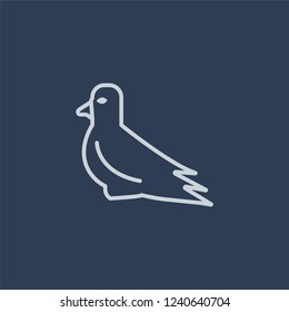 Pigeon icon. Trendy flat vector line Pigeon icon on dark blue background from animals  collection. 