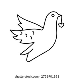 Ícone de pombo com fundo branco vetor ilustração stock