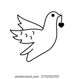 Ícone de pombo com fundo branco vetor ilustração stock