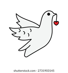 Ícone de pombo com fundo branco vetor ilustração stock