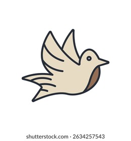 pigeon icons isolated on White Background. Flat style design