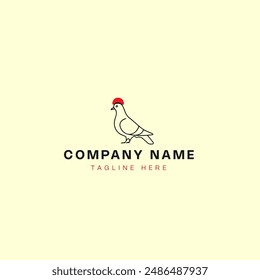 Plantilla de diseño de ilustración de ícono de Vector de logotipo de paloma rey - stock de Vector