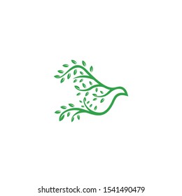 pigeon leaf tree logo vector icon download on white background
