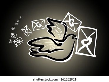  pigeon with letter