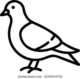 Pigeon line art moderno vetor Design | desenho preto e branco de um pássaro pombo.