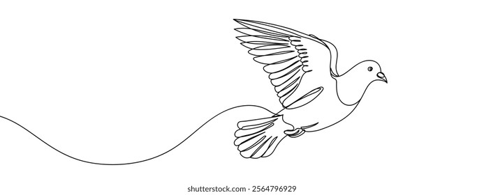 pigeon line art vector illustration with transparent background.