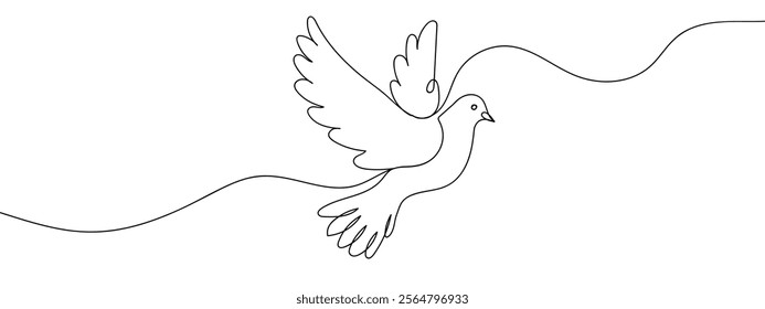 pigeon line art vector illustration with transparent background.