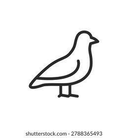 Pigeon, linear style icon. aviculture and farming. Editable stroke width.