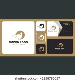pigeon logo design with beauty and business card