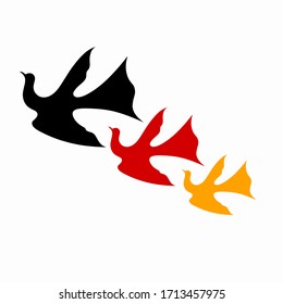Pigeon logo design template art.