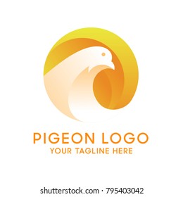 pigeon logo design with yellow colour for your organization icon org company logo