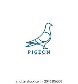 Pigeon logo line vector illustration. Dove logo creative design template. Bird logo premium