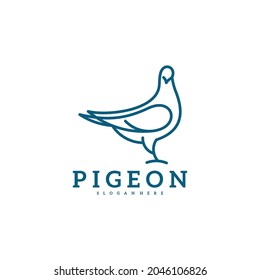 Pigeon logo line vector illustration. Dove logo creative design template. Bird logo premium