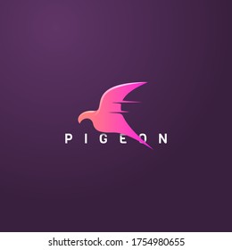 Pigeon logo in modern and gradient style for your new project, mockup, website, print, etc.