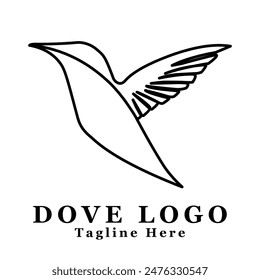 Pigeon Logo Monoline. Minimalist Pigeon Logo. Symbol, logo illustration. Vector graphics