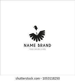 pigeon logo negative space template