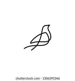 pigeon logo vector icon line outline monoline illustration 