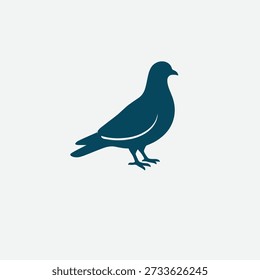 Pigeon logo vector icon silhouette illustration.