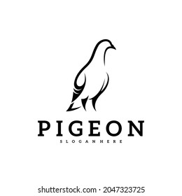 Pigeon logo vector illustration. Dove logo creative design template. Bird logo premium