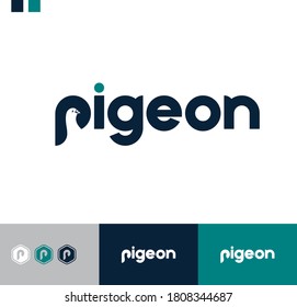 Pigeon logo vector template. Bird Vector logo design. Modern logo design. Minimal logo vector template. 