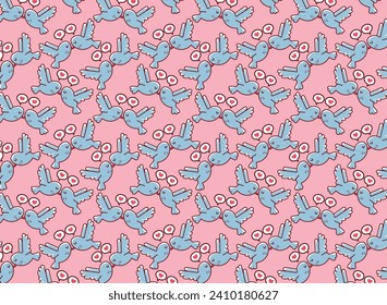 pigeon, lovebird pattern, valentine's day, vector background