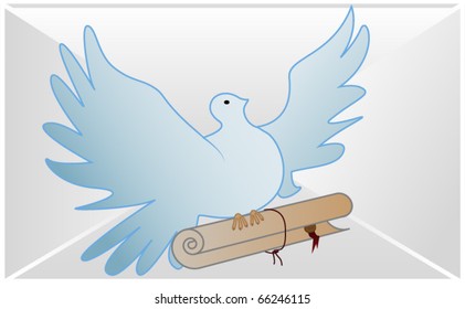 Pigeon with mail