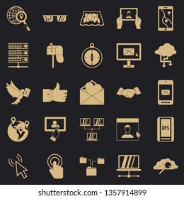 Pigeon mail icons set. Simple set of 25 pigeon mail vector icons for web for any design
