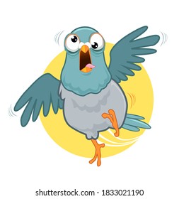 pigeon mascot cartoon in vector