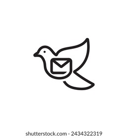 Pigeon Message Stock Photos, Pictures  Royalty Symbol Vector Design Template.