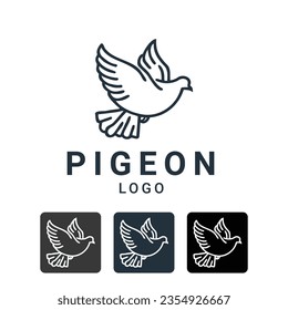 Pigeon Minimalist Logo Design, Vector Peace Logo Design Template