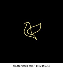 pigeon mono line logo icon designs vector
