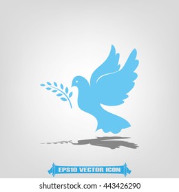 Pigeon and olive leaf icon vector illustration eps10.
