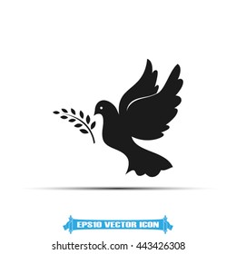 Pigeon and olive leaf icon vector illustration eps10.