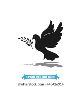 Pigeon and olive leaf icon vector illustration eps10.
