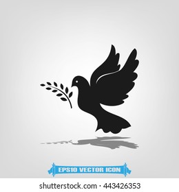 Pigeon and olive leaf icon vector illustration eps10.