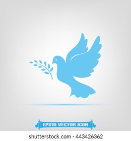 Pigeon and olive leaf icon vector illustration eps10.